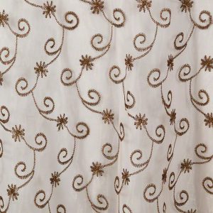 Bronze Metallic Embroidered Sheer