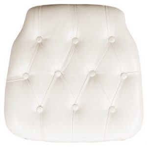 Ivory Faux Leather Tufted Chair pad for Chiavari Chairs
