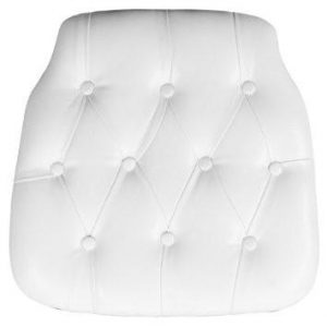 White Faux Leather Tufted Chair pad for Chiavari Chairs
