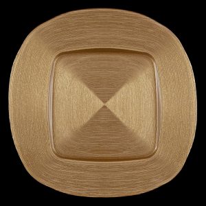 Circle Square Gold Glitter Glass Charger