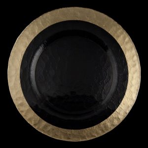 Ice Clear with Gold Rim Glass Charger
