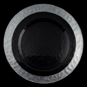 Ice Clear with Silver Rim Glass Charger