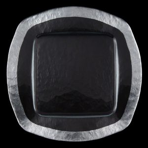 Ice Square Silver Glass Charger