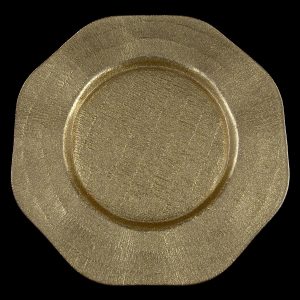 Octagon Gold Glass Charger