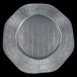 Octagon Silver Glass Charger
