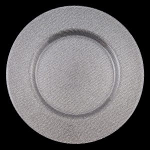 Reflex Silver Glitter Glass Charger