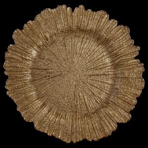 Sea Sponge Gold Glass Charger