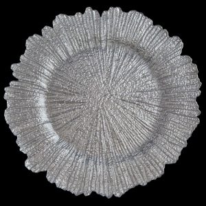 Sea Sponge Silver Glass Charger