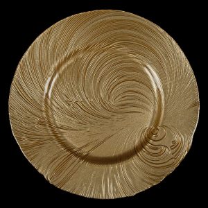 Tidal Wave Gold Glass Charger