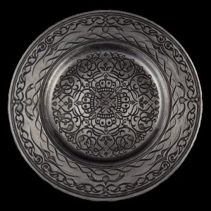 Versailles Silver Black Glass Charger