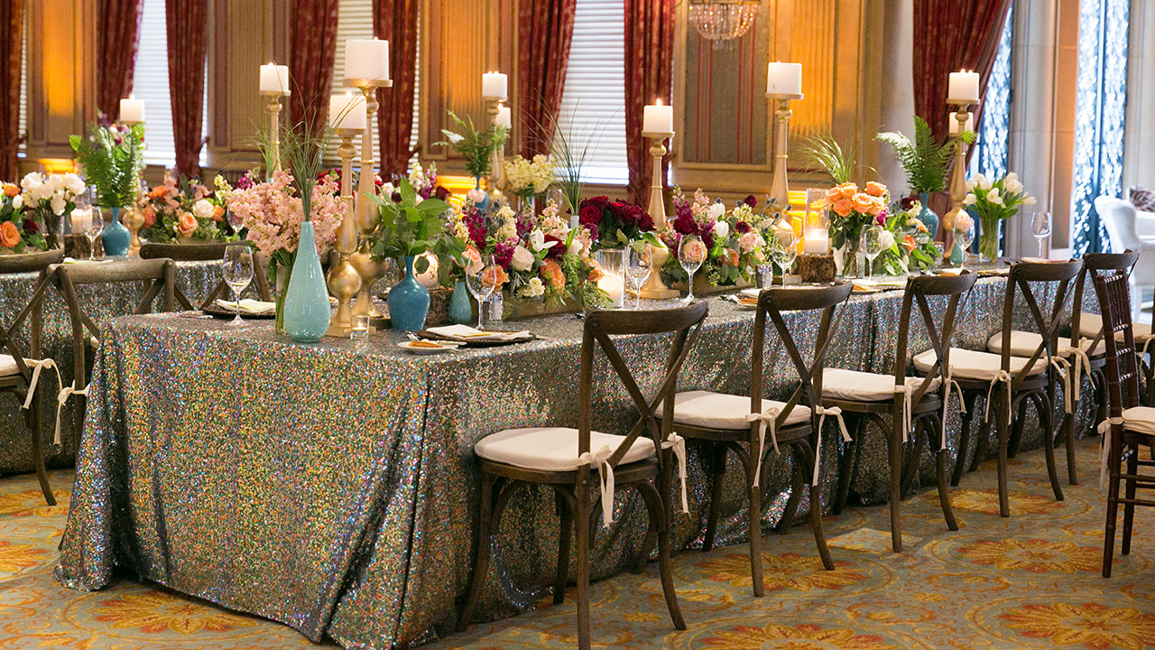 Rent from Fabulous Events. We are the leader in linen rentals. We have one of the largest selections of rental sequin table linens, chair covers, napkins & more.
