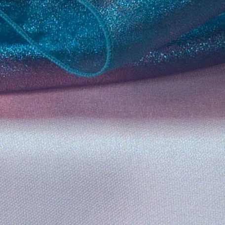 Teal Red Sheer Organza