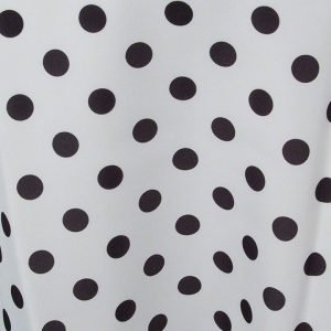 White with Black Polka Dots