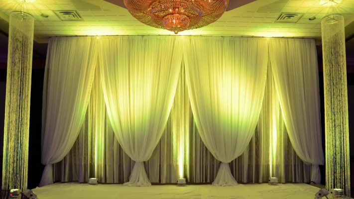 Triple Layer Backdrop with LED Uplighting