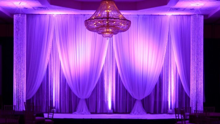 Triple Layer Backdrop with LED Uplighting