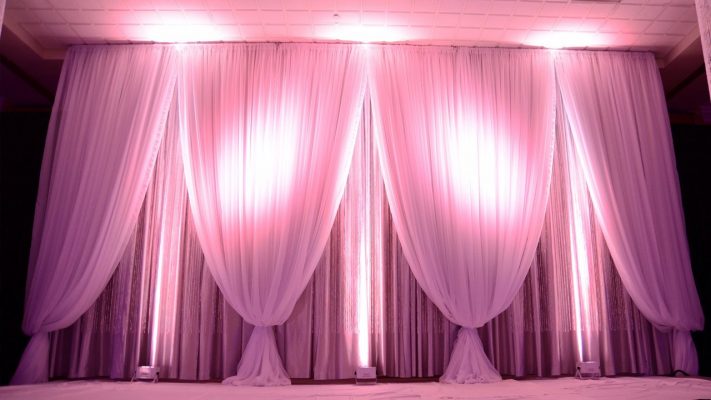 Triple Layer Backdrop with LED Uplighting