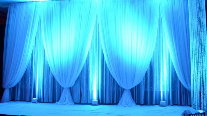 Triple Layer Backdrop with LED Uplighting