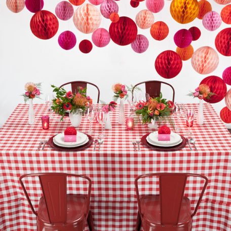 Red Gingham Check Table Linen