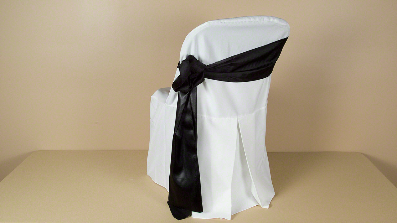 CC Poly Folding White With Black Sash 