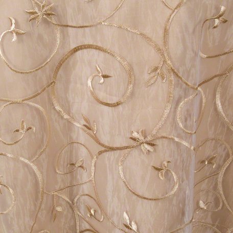 Champagne Embroidered Sheer over Camel Polyester