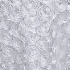 White Loveable Table Linens Rosette Style