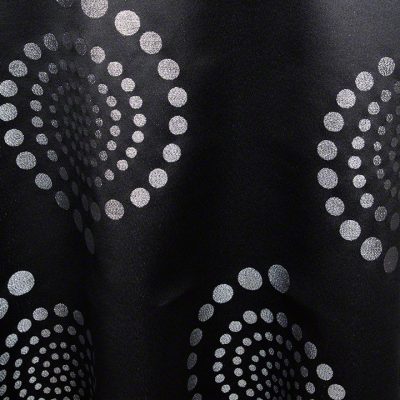 Black with Silver Metallic Crop Circles