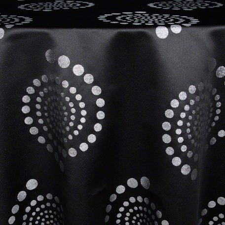 Black with Silver Metallic Crop Circles