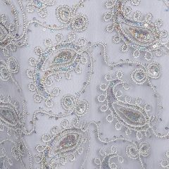 Paisley Sheer Overlay with sequins to rent