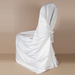 White Matte Satin Pillowcase Chair Cover