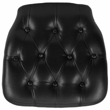 Black Faux Leather Tufted Chair pad for Chiavari Chairs