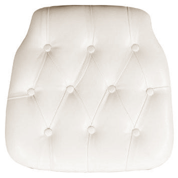 Ivory Faux Leather Tufted Chair pad for Chiavari Chairs