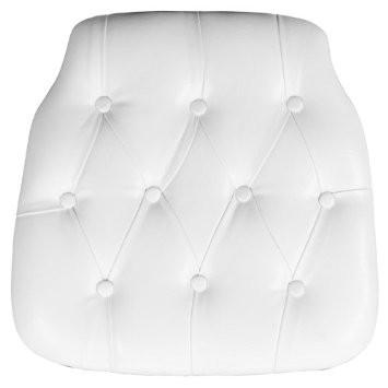 White Faux Leather Tufted Chair pad for Chiavari Chairs