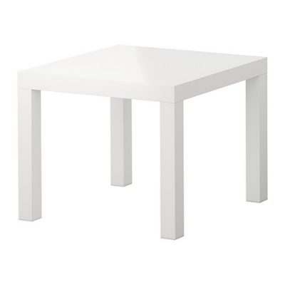 White standard end table