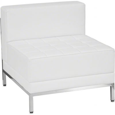 White Leather Imagination Middle Sectional Chair
