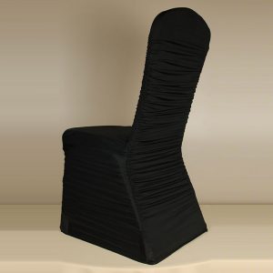 Black Rouge Pleat Chair Cover