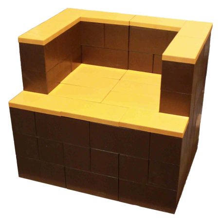 Brown and Orange Everblock Cantilever Lounge Chair