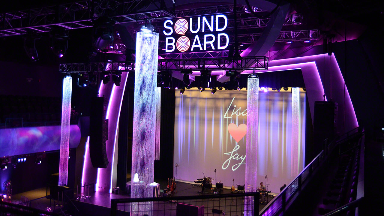 Jay Lazar and Lisa Rasansky Wedding Reception inside Sound Board at the Motor City Hotel and Casino