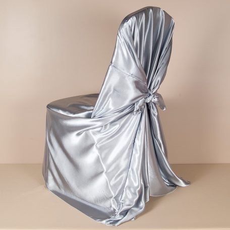 Light Silver Satin Pillowcase Chair Cover