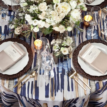 Blue Brushstroke Tablescape