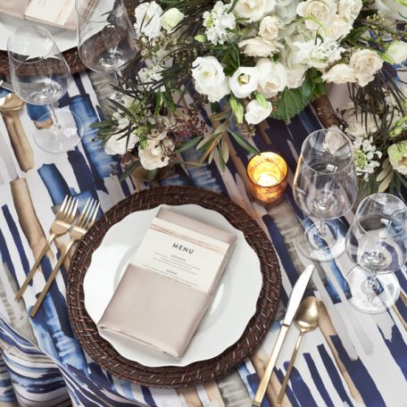 Blue Brushstroke Tablescape