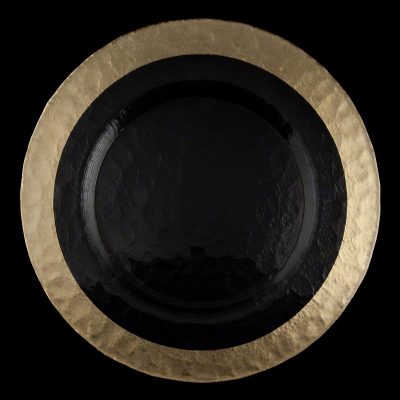 Ice Clear with Gold Rim Glass Charger