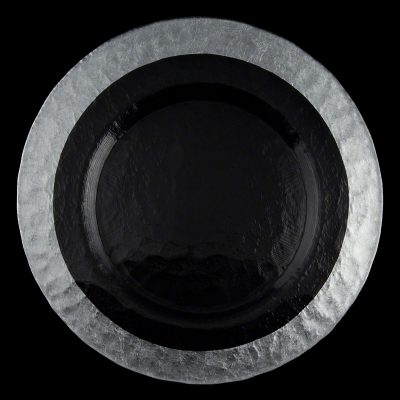 Ice Clear with Silver Rim Glass Charger