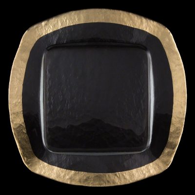 Ice Square Gold Glass Charger