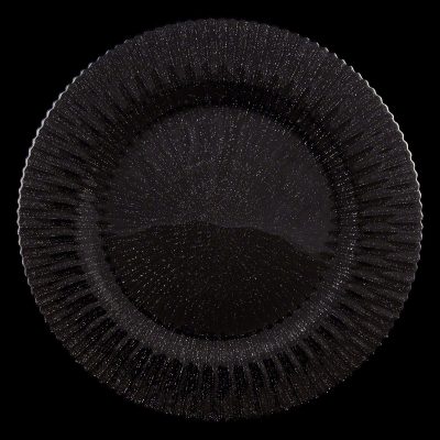 Marbella Black Glitter Glass Charger