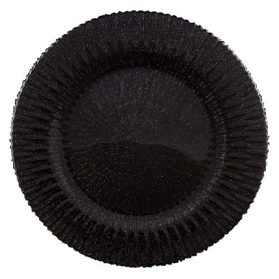 Marbella Black Glitter Glass Charger