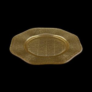 Octagon Gold Bread and Butter Glass Charger