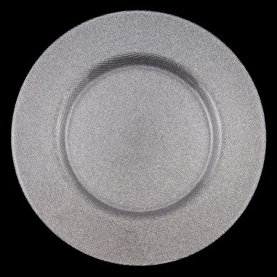 Reflex Silver Glitter Glass Charger