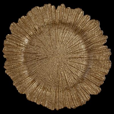Sea Sponge Gold Glass Charger