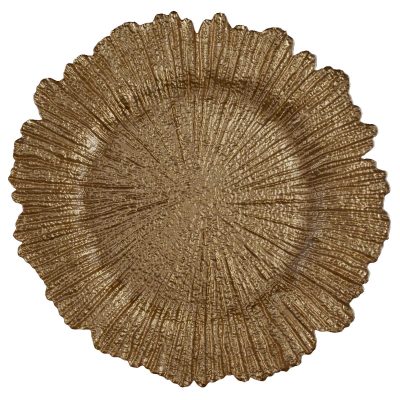 Sea Sponge Gold Glass Charger