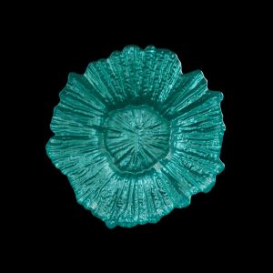 Sea Sponge Turquoise Bread and Butter Glass Charger